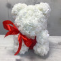 Мишка из роз белый